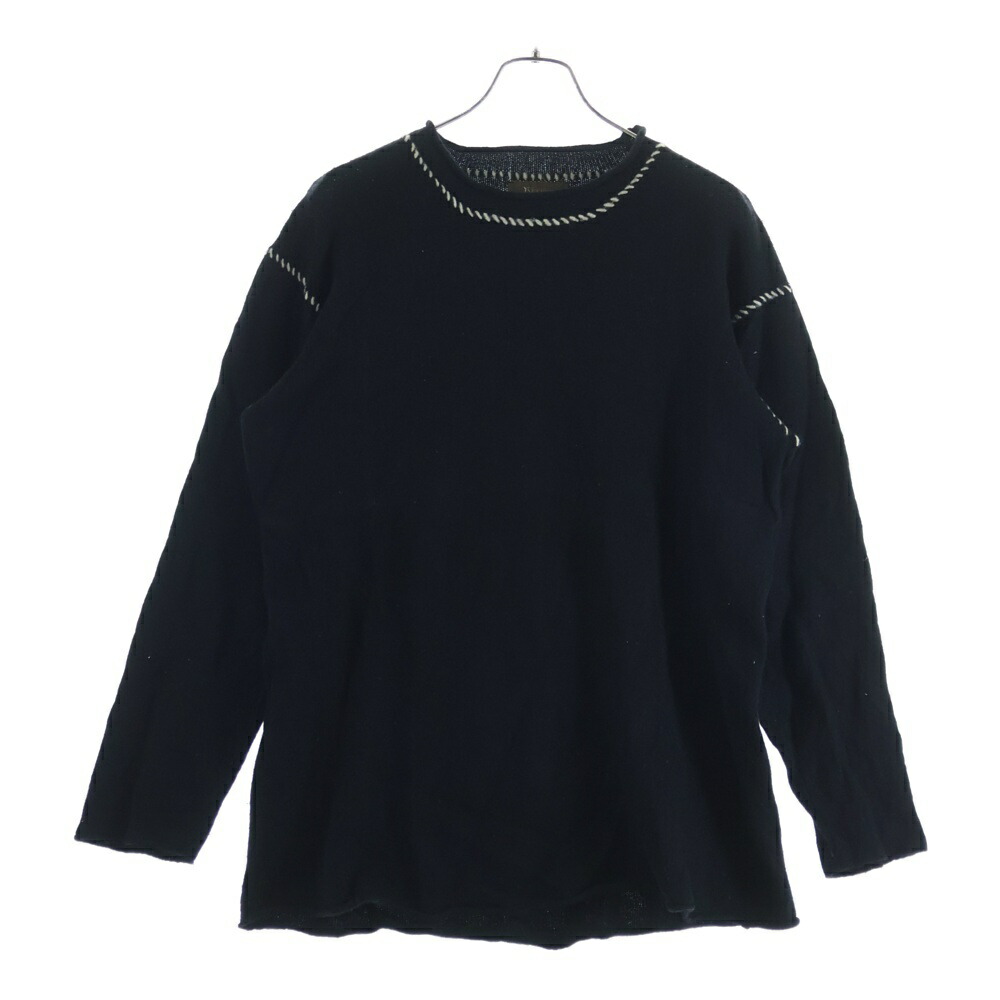 Y\u0027s for men(ワイズフォーメン) 90S 御手々ぬい目 労働者の一団のど首 編み物 プルオーバー 黒いこと MH-K10-141【中古】【度合いB】【色合い黒いこと】【取りまわしバス発着場BRING横浜ビブレ店】 ニット・セーター-メンズファッション-トップス