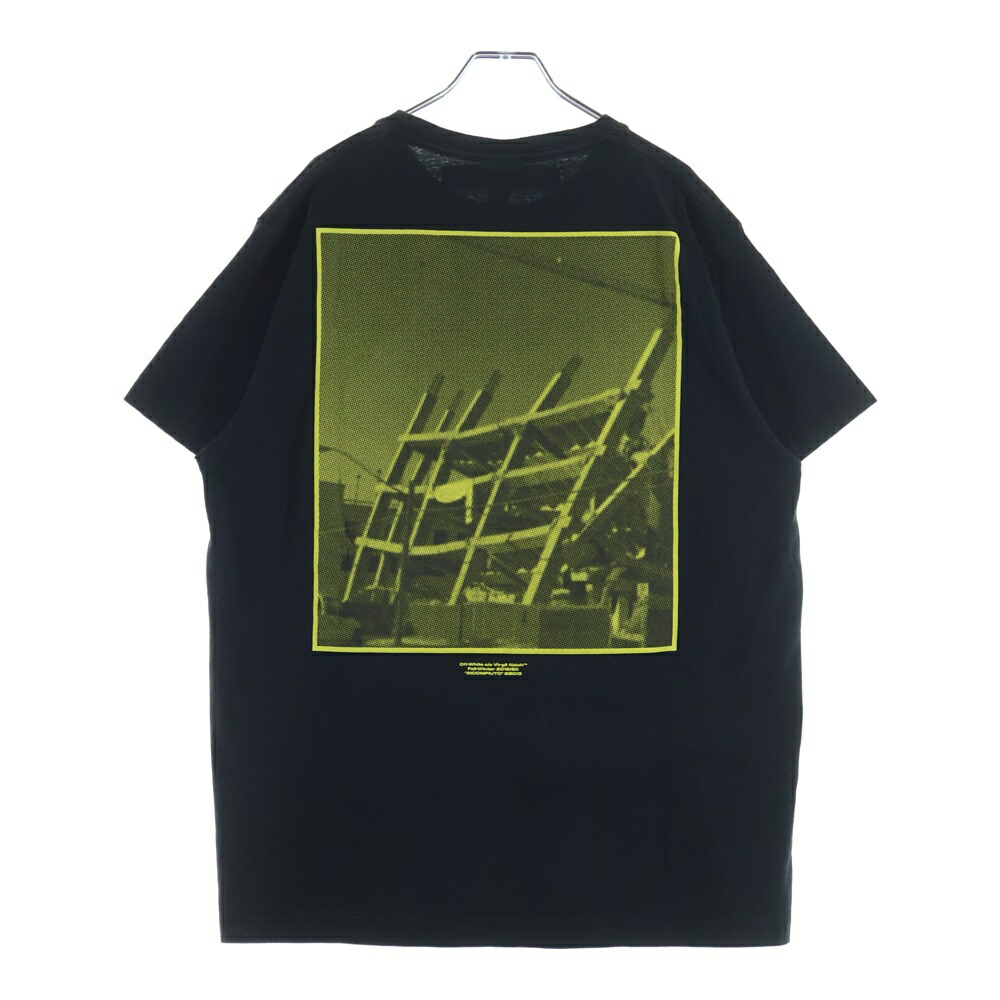 OFF-WHITE(象牙色) 大きさ:XXS 19AW HALFTONE OVER TEE グラフィック半袖プルオーバー カットソー 黒いこと OMAA038E19185008【中古】【座標軸A】【色合い黒いこと】【オンライン制限事項商いもの】