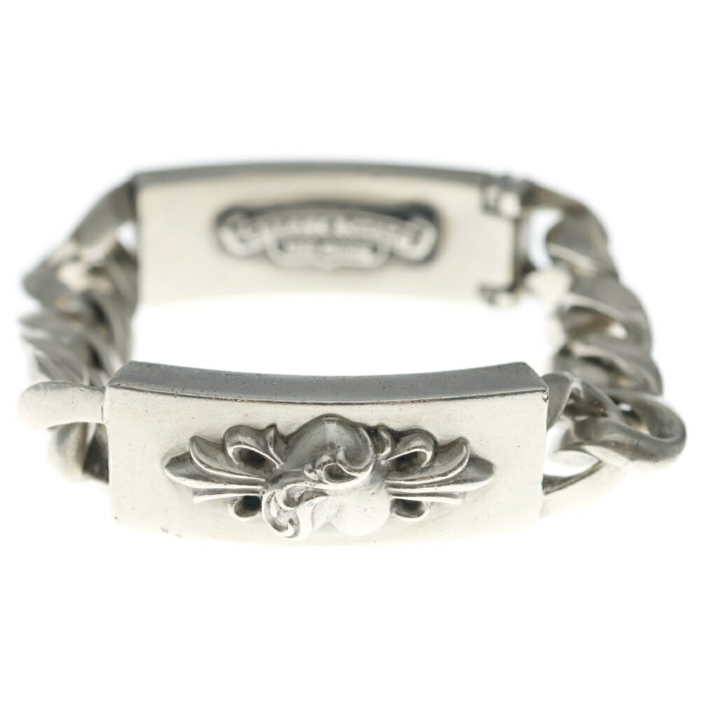 CHROME HEARTS(クロムハーツ) 大いさ:- ダブルID フローラルハートダガーハート 腕輪 しろがね色【中古】【座標軸B】【色合いしろがね色】【取りまわしバス発着場OneStyle新宿店】