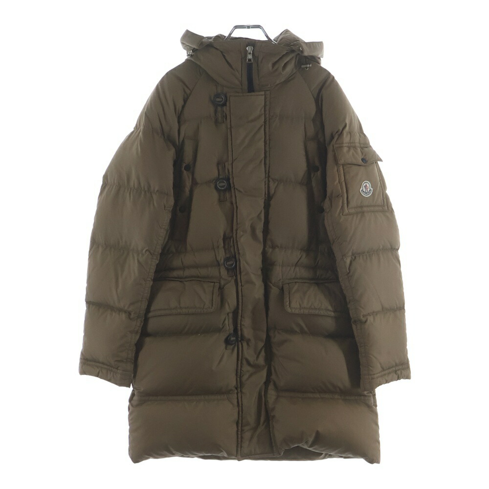 MONCLER(モンクレール) サイズ:0 BISENTI ビゼンティ ショルダーロゴワッペン ジップアップ ダウンコート ベージュ【中古】【程度B】【カラーベージュ】【オンライン限定商品】