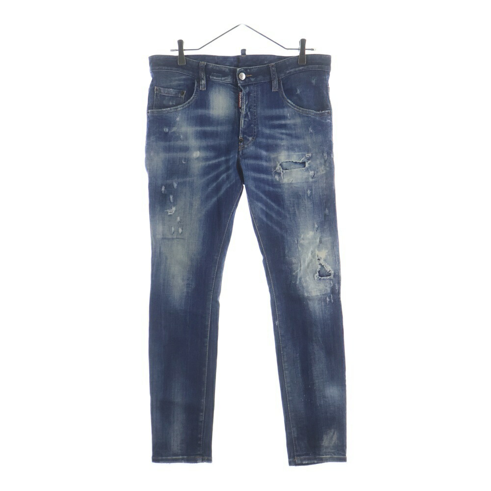 DSQUARED2(ディースクエアード) 大きさ:48 22SS SKATER JEANS 不都合工業 スキニーデニムパンツ S74LB1042 インディゴ【中古】【度合いB】【色つや青碧】【オンライン押さえる商いもの】