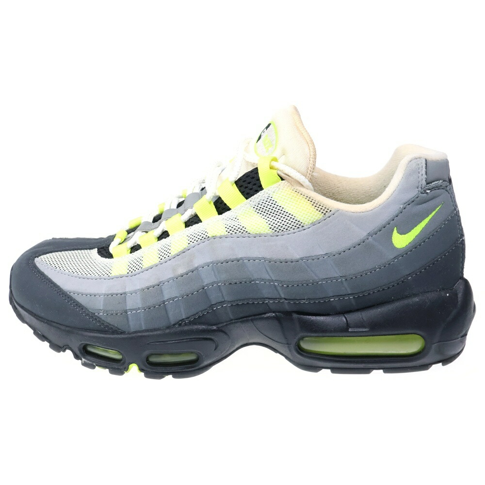 NIKE(ナイキ) 大きさ:28.5珊 AIR MAX 95 OG Neon Yellow エア湖マックス ネオン黄色 ローカットスニーカー 薄墨色/黄色 US10.5/28.5珊 CT1689-001【中古】【度合いB】【色つや薄墨色】【オンライン押さえる商いもの】
