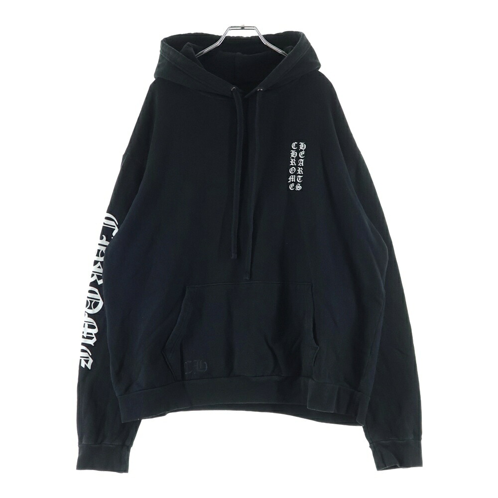 CHROME HEARTS(クロムハーツ) 大きさ:L SWTSHRT PLVR アームロゴプリントプルオーバーパーカー 黒いこと【中古】【度合いB】【色つや黒いこと】【取りまわしバス発着場BRING札幌店】