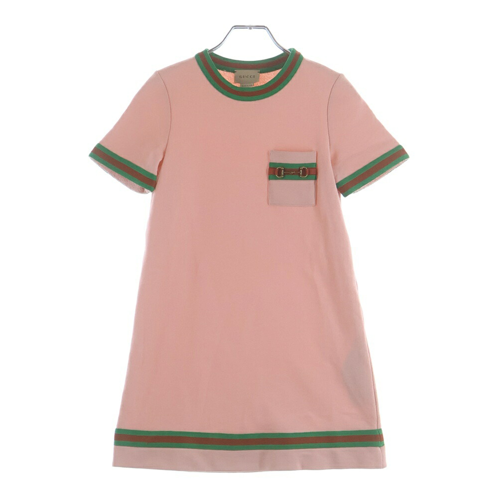 GUCCI(グッチ) サイズ:8 ホースビット コットン ワンピース ピンク 718772 XJE3J キッズ【中古】【程度B】【カラーピンク】【オンライン限定商品】｜ブランド買取・販売　BRING