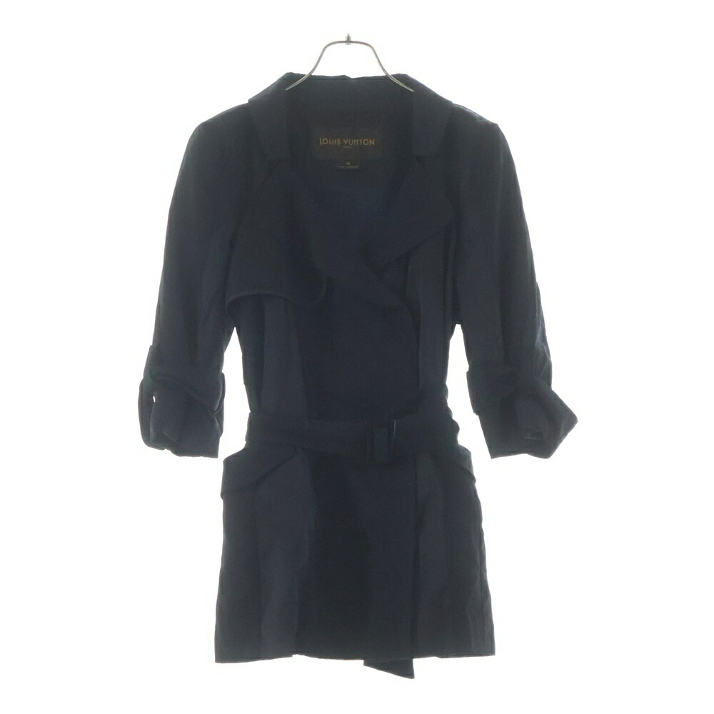 LOUIS VUITTON(ルイヴィトン) 大きさ:38 モノグラム柄 トレンチコート 黒いこと レディース【中古】【座標軸B】【色つや黒いこと】【取りまわしバス発着場BRING THRIFT CLOSET 幕張店】