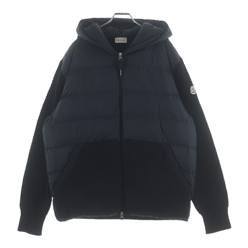 MONCLER(モンクレール) サイズ:XXL 25AW CARDIGAN TRICOT J20919B00031 ウール カシミヤ混 ジップアップニット切替ダウンジャケット ブラック【中古】【程度A】【カラーブラック】【取扱店舗BRING札幌店】｜ブランド買取・販売　BRING 50,308円