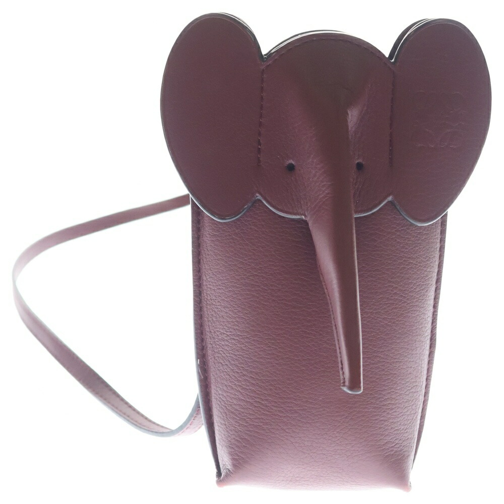 LOEWE(ロエベ) Elephant Pocket Crossbody Bag C623B02X04  隠し クロスボディバッグ ショルダーバッグ ボルドーワイン【中古】【度合いB】【色つや赤いこと】【オンライン押さえる商いもの】