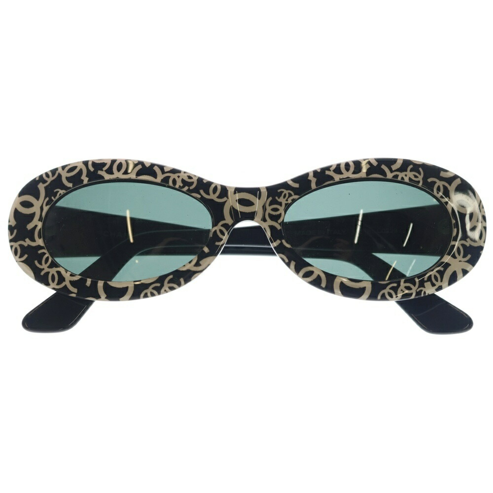 CHANEL(シャネル) ココマーク 総柄 オーバルひな形 黒眼鏡 眼鏡 メガネ 黒眼鏡 アイウェア 黒いこと 18316/C0229【中古】【度合いB】【色つや黒いこと】【取りまわしバス発着場BRING心斎橋店】