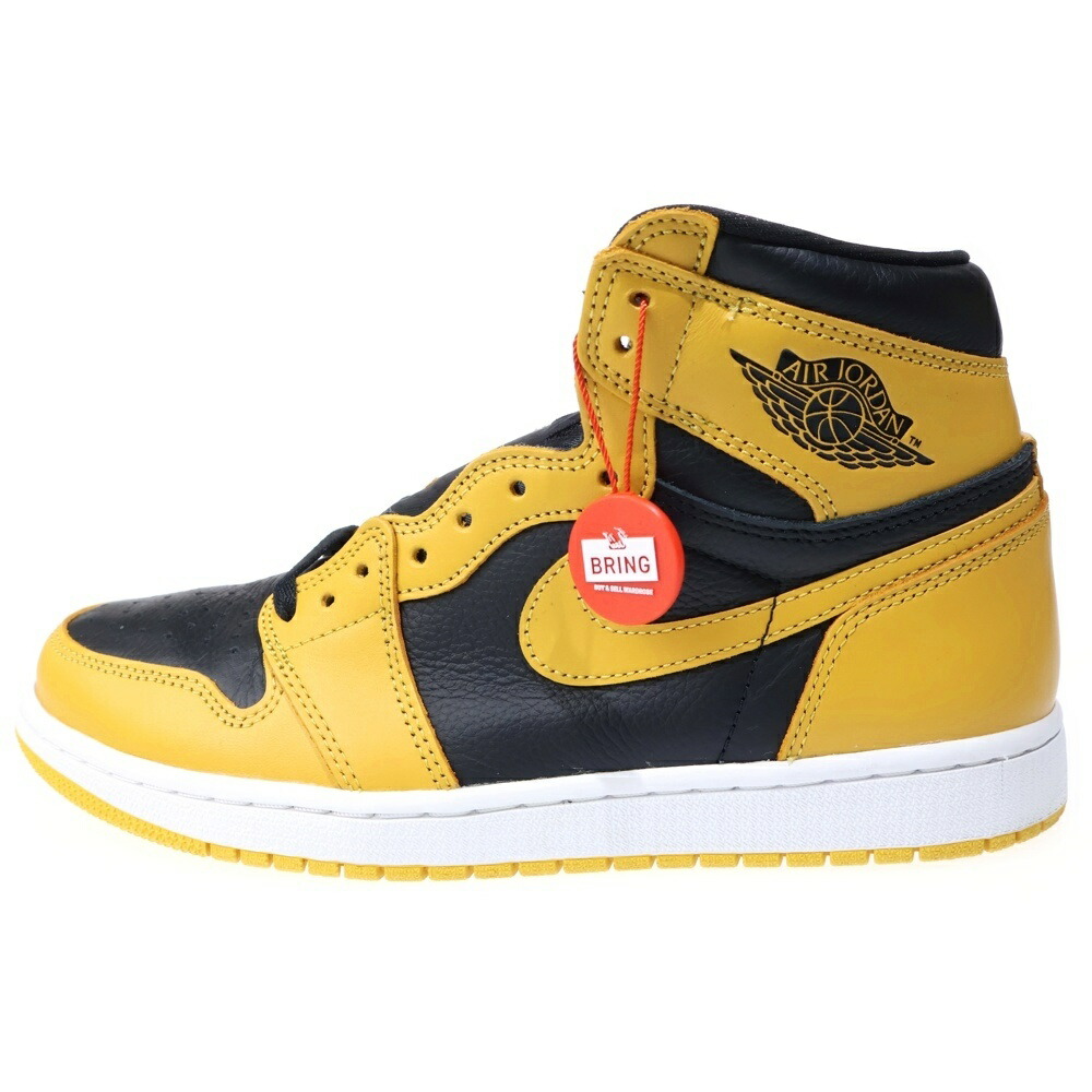 NIKE(ナイキ) 大いさ:27.0糎 Air Jordan 1 High OG Pollen エアジョーダン1 OG パラン ハイカットスニーカー 黄色/黒いこと US9/27糎 555088-701【中古】【座標軸B】【色合い黄色】【取りまわしバス発着場BRING福岡天神店】
