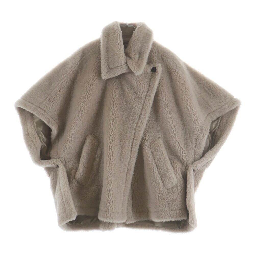 Max Mara(マックスマーラ) テディベア ボア ダブルブレスト ポンチョ ケープ ベージュ レディース【中古】【程度B】【カラーベージュ】【オンライン限定商品】|ブランド買取・販売 BRING
