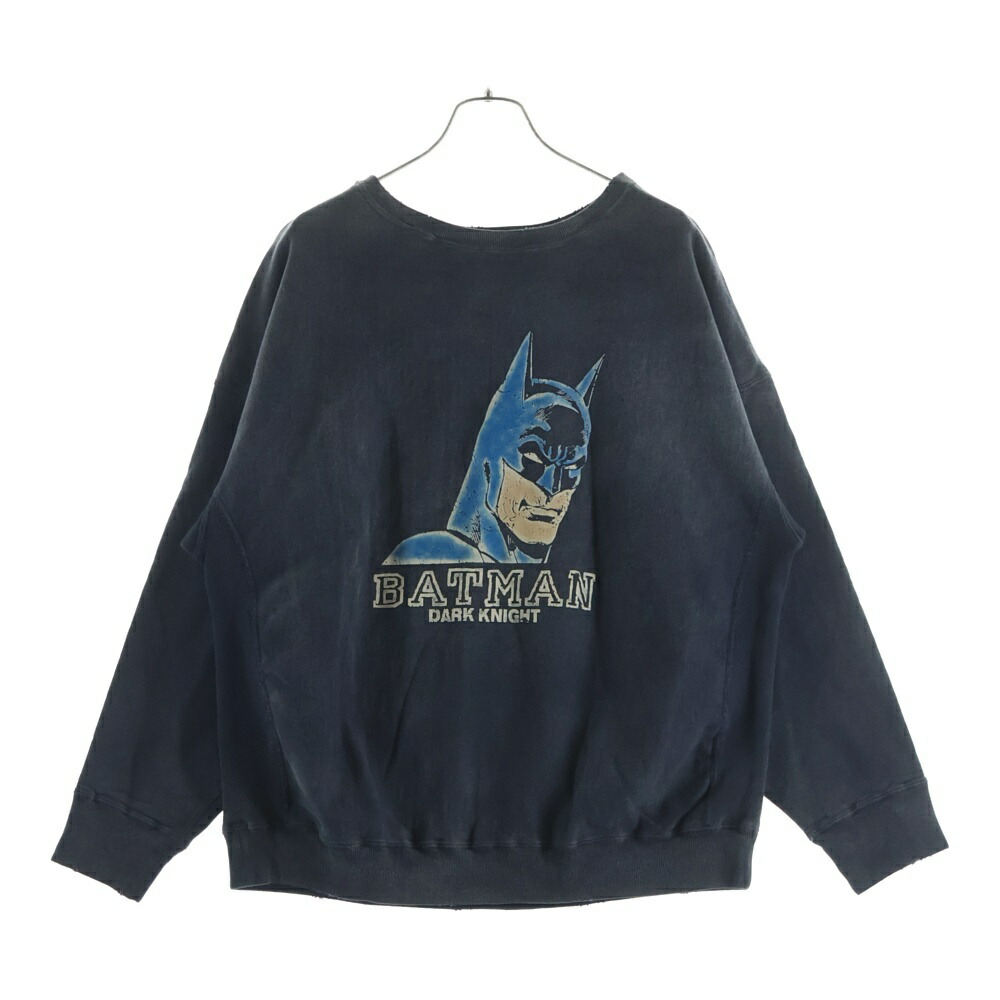 BOWWOW(バウワウ) 大きさ:XL BATMAN バットマン 労働者の一団のど首 スウェットトレーナー 黒いこと【中古】【座標軸B】【色合い薄墨色】【オンライン制限事項商いもの】