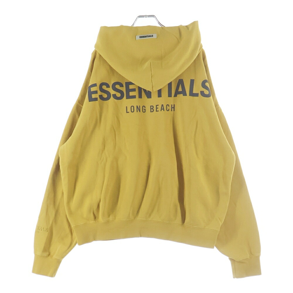 FEAR OF GOD ESSENTIALS(フィアオブゴッド エッセンシャルズ) サイズ:M HOODIE LTD LONG BEACH ロングビーチ限定 バックリフレクターロゴ プルオーバースウェットパーカー フーディー イエロー【新古品/中古】【程度S】【カラーイエロー】【取扱店舗原宿】｜ブランド買取・販売　BRING