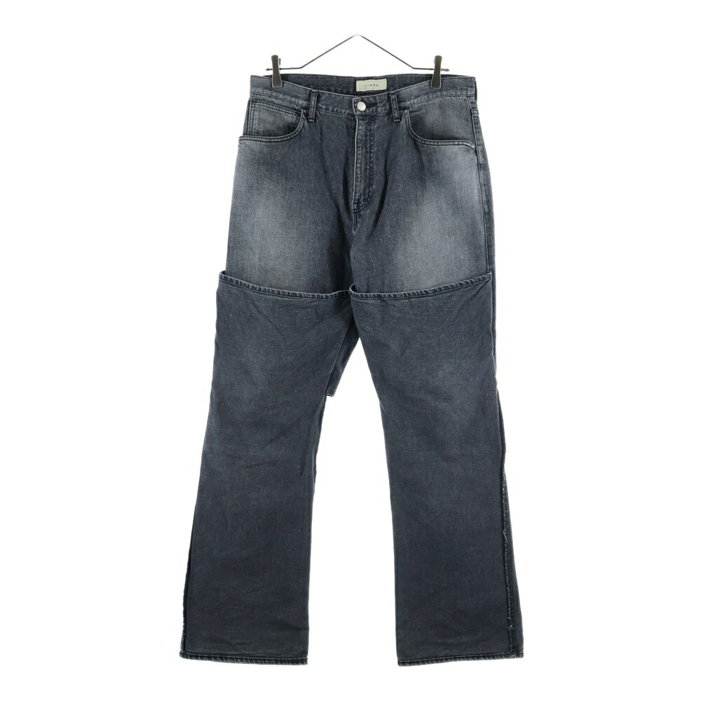 Jieda(ジエダ) サイズ:2 9AW 2WAY FLARE DENIM PANTS レイヤード フレア デニム パンツ グレー Jie-19AW-PT10【中古】【程度B】【カラーグレー】【オンライン限定商品】｜ブランド買取・販売　BRING