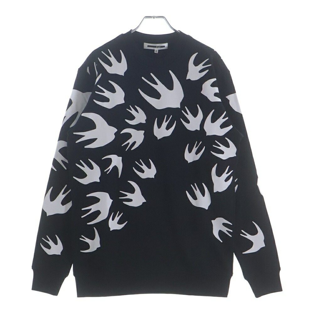 Alexander McQueen(アレキサンダーマックイーン) 大きさ:XS Swallow Print Sweatshirt 総柄 クルーネックスウェットトレーナー 黒いこと 545415 RLT72【中古】【座標軸A】【色つや黒いこと】【取りまわしバス発着場BRING心斎橋店】