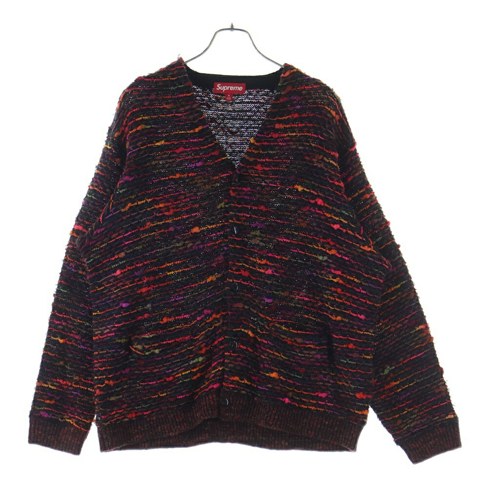 SUPREME(シュプリーム) 大きさ:XL 25AW Textured Cardigan Black テクスチャード 編み物ジレー 赤いこと【新古品/中古】【座標軸S】【色つや赤いこと】【取りまわしバス発着場BRING横浜ビブレ店】