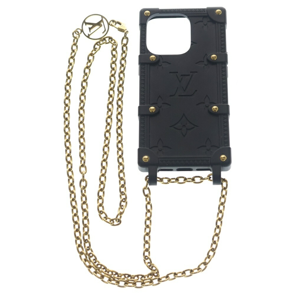 LOUIS VUITTON(ルイヴィトン) 大きさ:iPhone14Pro リ ブート モノグラム スマホケース iPhone 14pro 天然ゴム 黒いこと【中古】【度合いA】【色つや黒いこと】【取りまわしバス発着場BRING心斎橋店】