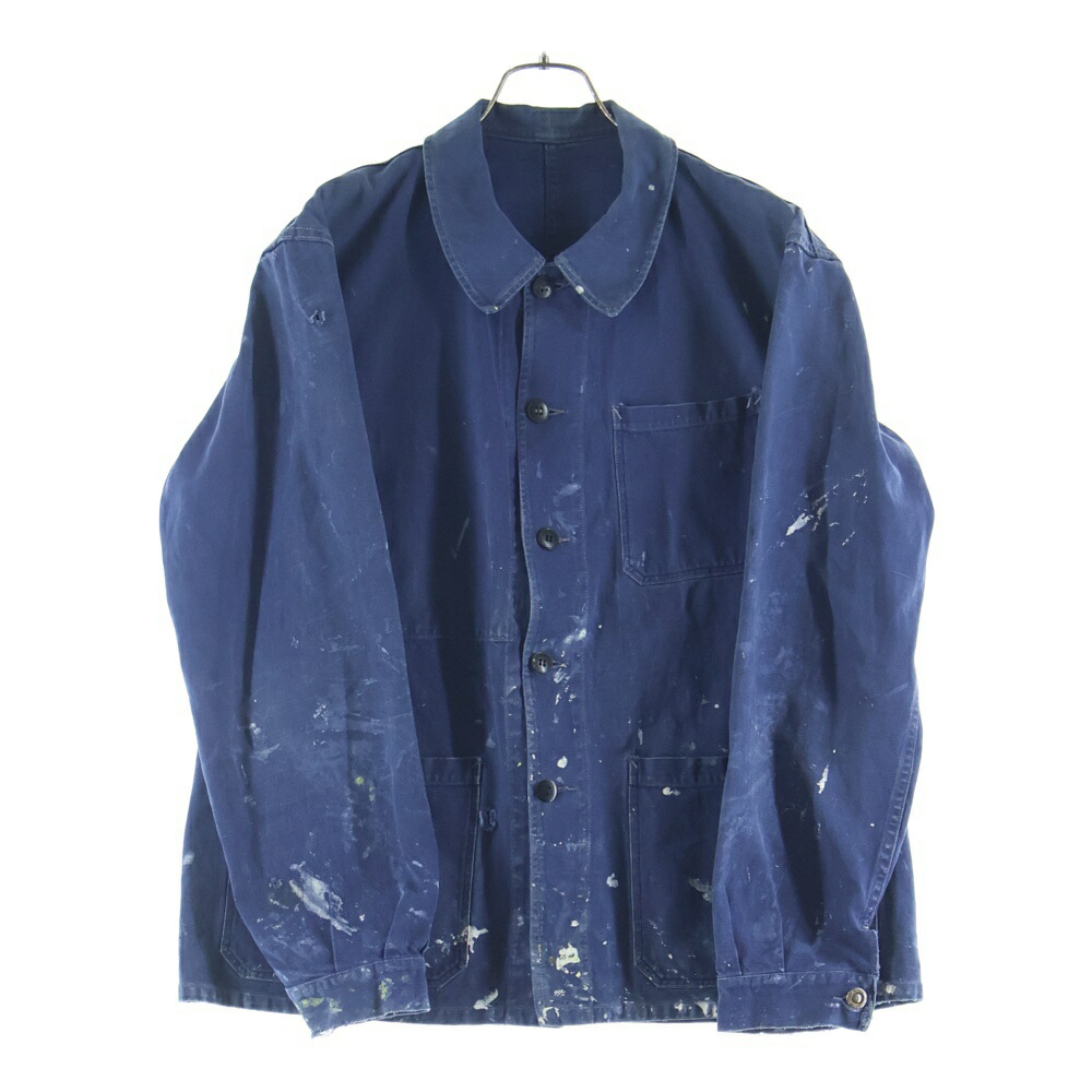 VINTAGE(ヴィンテージ) 50-60s French Work Jacket フレンチワークジャケット コットンツイル 青色【中古】【座標軸B】【色合い青色】【取りまわしバス発着場BRING福岡天神店】