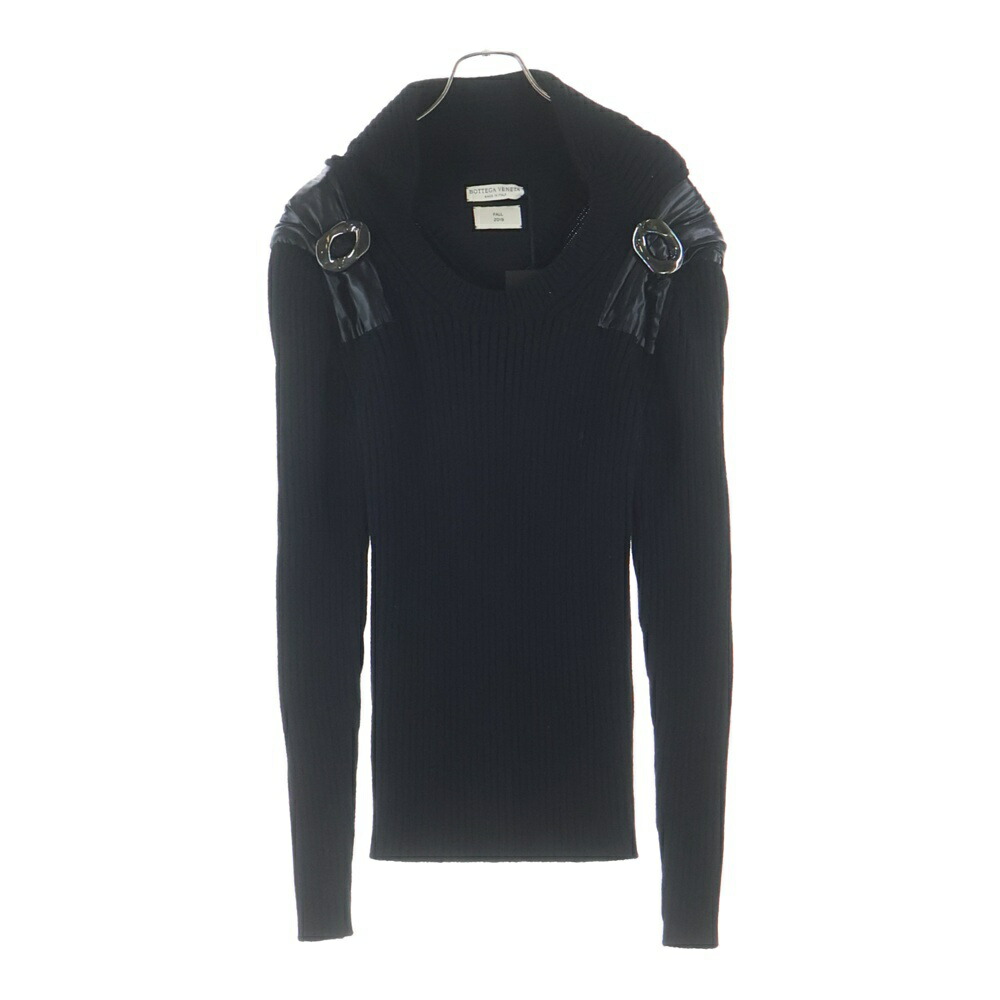 BOTTEGA VENETA(ボッテガヴェネタ) 大きさ:38 ■編み物 黒いこと ひな型衣装 レディース 588945【中古】【座標軸A】【色つや黒いこと】【オンライン押さえる商いもの】