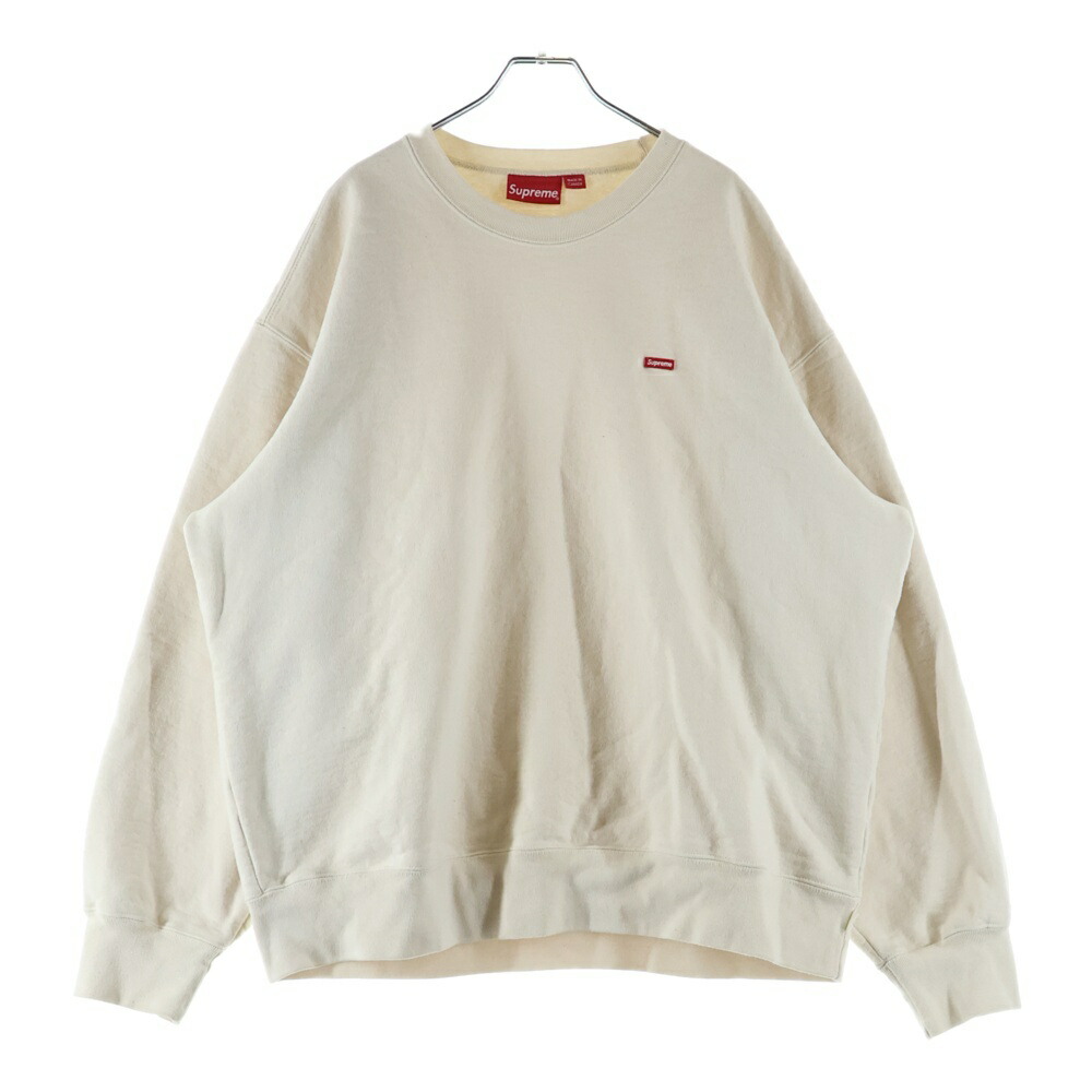 SUPREME(シュプリーム) 大きさ:XL Small Box Crewneck Natural スモールボックスロゴ クルーネックスウェットトレーナー 自然的【中古】【座標軸B】【色つやベージュ】【取りまわしバス発着場新宿】