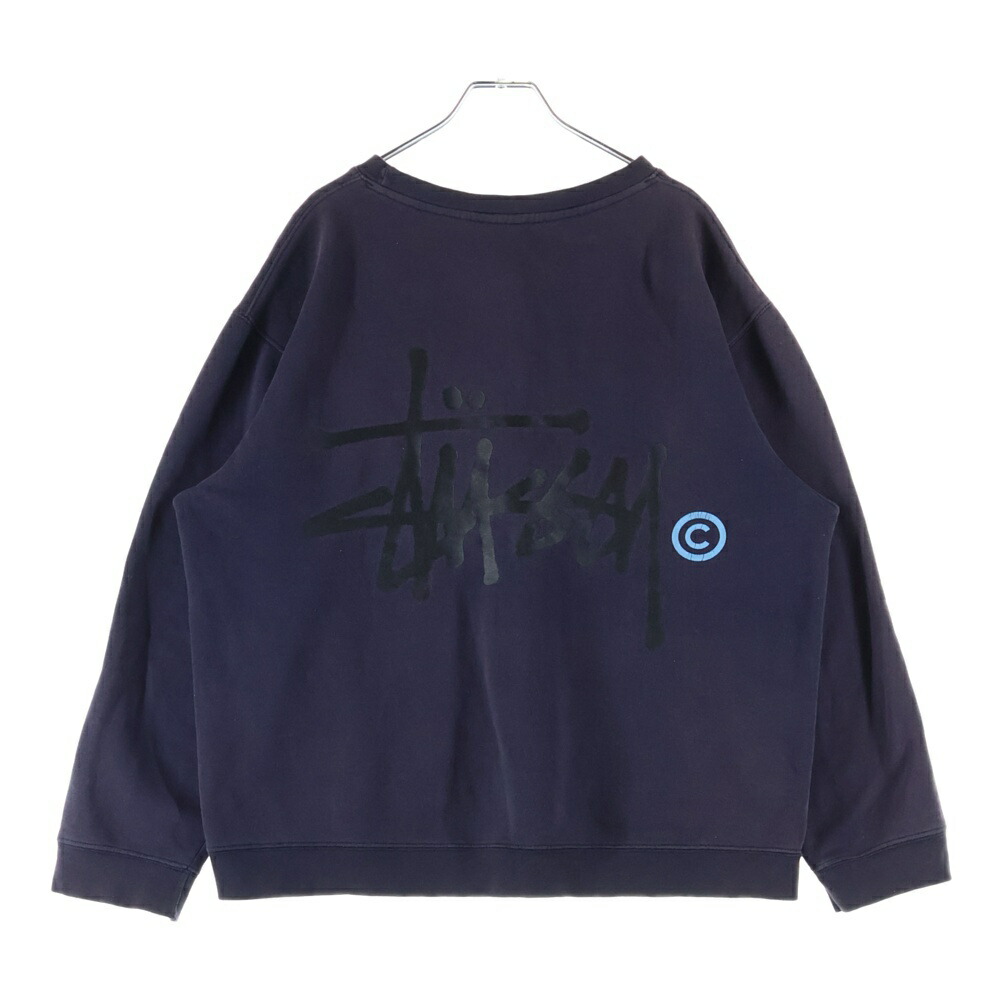STUSSY(ステューシー) 大きさ:M 90s ビッグロゴタイプ クルーネックスウェットトレーナー 米国海軍【中古】【座標軸B】【カラーネイビー】【取りまわしバス発着場BRING京都河原町店】