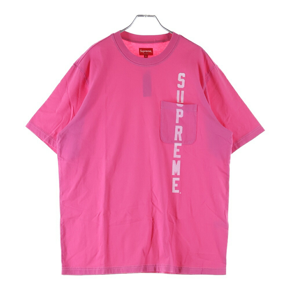 SUPREME(シュプリーム) 大きさ:M 20SS Contrast Stitch Pocket Tee 対比編み目 ロゴタイプ刷り上げる 労働者の一団のど首半袖プルオーバーカットソー サクラ色【新古品/中古】【座標軸S】【色合いサクラ色】【取りまわしバス発着場BRING京都河原町店】