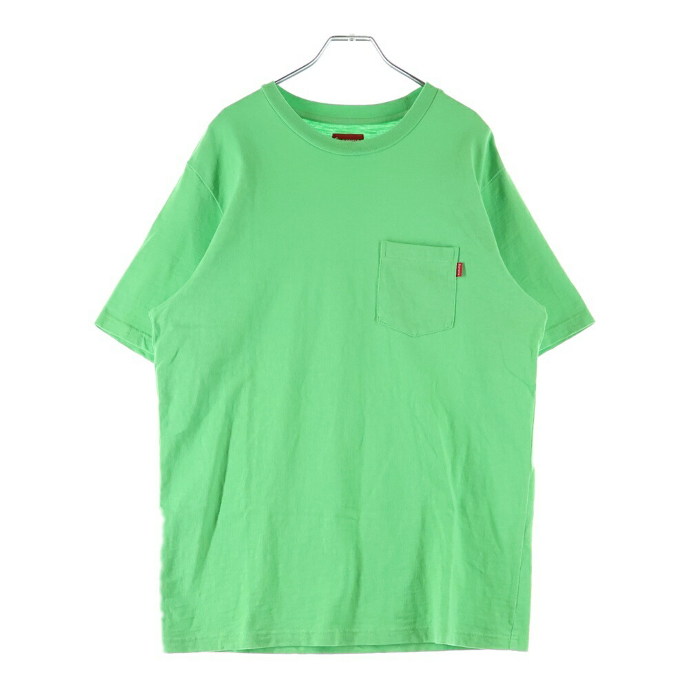 SUPREME(シュプリーム) 大きさ:M Pocket Tee スモールロゴタイプ 向こう正面衣嚢 労働者の一団のど首半袖プルオーバーカットソー ライトグリーン【中古】【座標軸A】【色合い緑であること】【取りまわしバス発着場BRING京都河原町店】