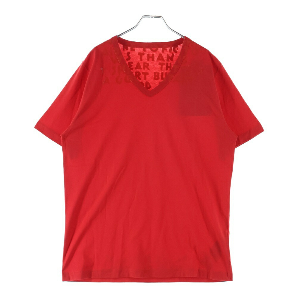 Maison Margiela(メゾンマルジェラ) 大きさ:L 21SS 21SS AIDSTee Vのど首半袖プルオーバーカットソー 赤いこと S50GJ0021【新古品/中古】【座標軸S】【色合い赤いこと】【取りまわしバス発着場BRING梅田茶屋町店】
