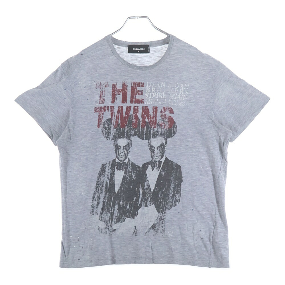 DSQUARED2(ディースクエアード) 大いさ:M プリントロゴクルーネックティーシャツ カットソー 薄墨色 S72GD0026【中古】【座標軸A】【色合い薄墨色】【取りまわしバス発着場BRING横浜ビブレ店】