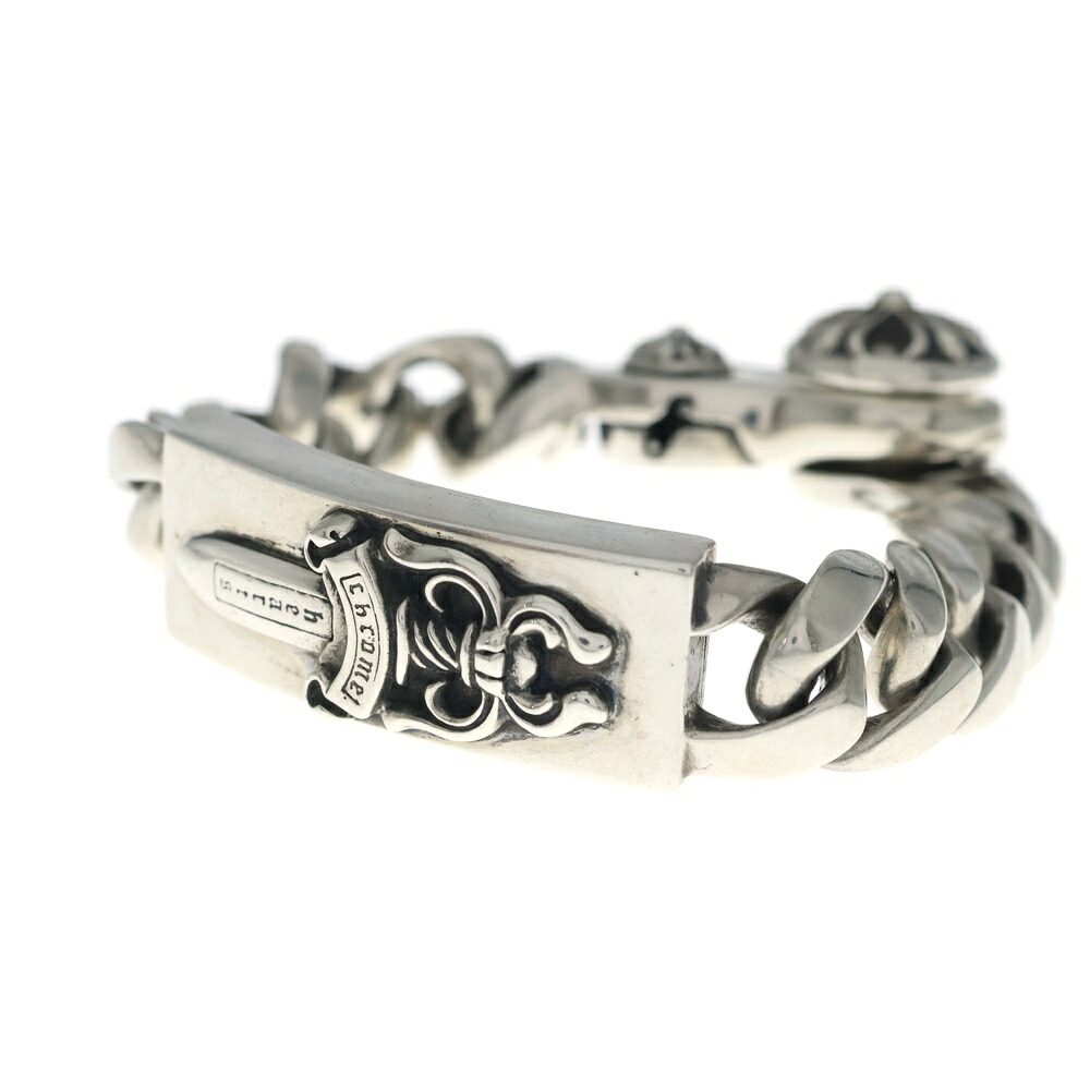 CHROME HEARTS(クロムハーツ) ID DAGGER CLP ダガーID古典派音楽繋がり ゼムクリップ腕輪 8LINK しろがね色【中古】【座標軸B】【色合いしろがね色】【取りまわしバス発着場OneStyle新宿店】