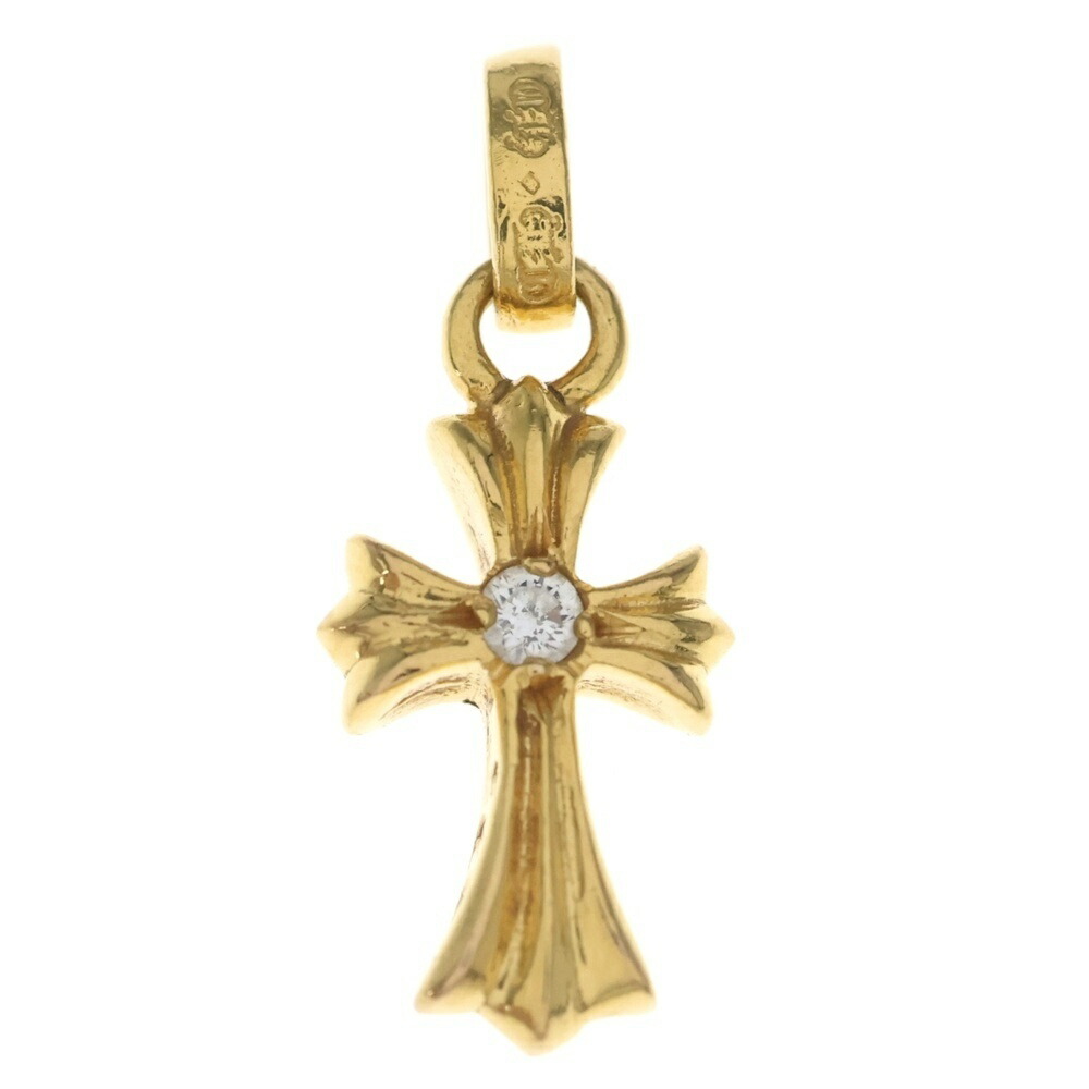 CHROME HEARTS(クロムハーツ) 22K CRS BBYFAT DIA ベイビーファットクロス 両面1ダイヤ ペンダントトップ ゴールド BCA034【中古】【程度B】【カラーゴールド】【取扱店舗BRING京都河原町店】｜ブランド買取・販売　BRING