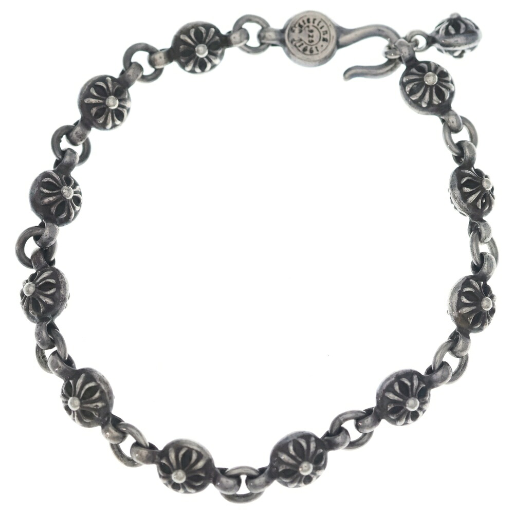 CHROME HEARTS(クロムハーツ) 大いさ:#1 NO1 BALL #1クロスボールブレスレット しろがね色 BCA172【中古】【座標軸B】【色合いしろがね色】【取りまわしバス発着場渋谷】