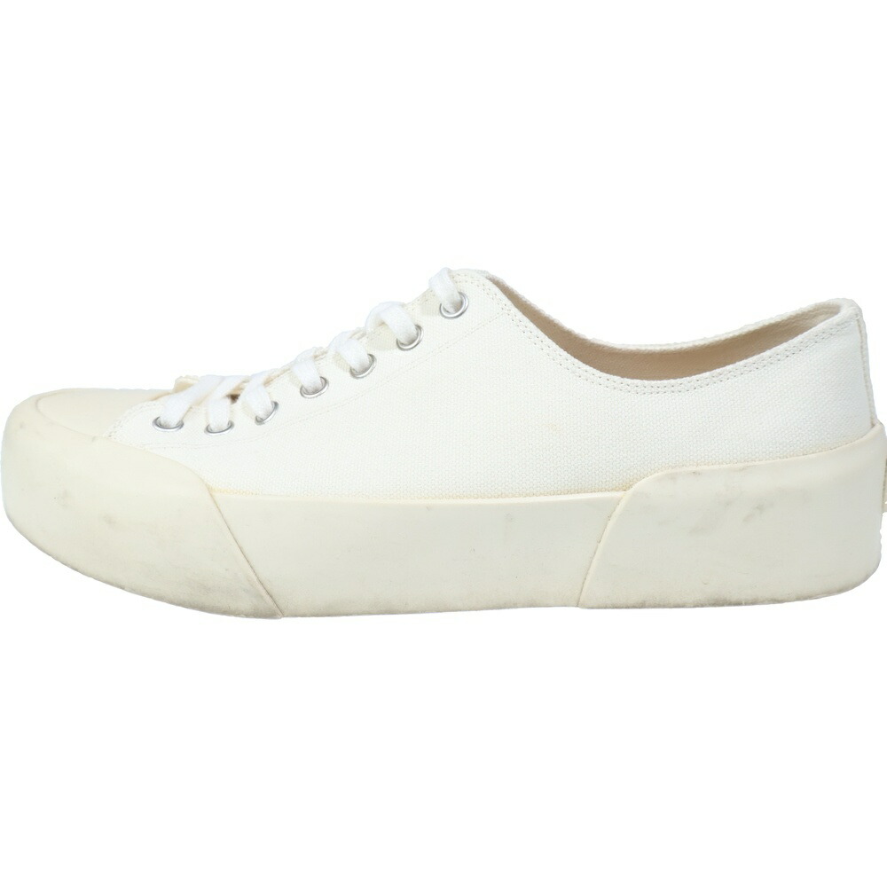JIL SANDER(ジルサンダー) 大きさ:41 LOW TOP CANVAS SNEAKERS スピード競技繰り上げる ローカットキャンバススニーカー 白いこと JI35545B【中古】【度合いB】【色つや白いこと】【オンライン押さえる商いもの】