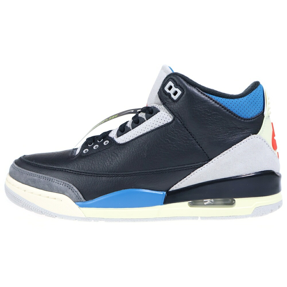 NIKE(ナイキ) 大きさ:28.5珊 AIR JORDAN 3 RETRO OG RARE AIR エアジョーダン3 レアエア ハイカットスニーカー 黒いこと/青碧 US10.5/28.5珊 IB8967-004【新古品/中古】【度合いS】【色つや黒いこと】【オンライン押さえる商いもの】