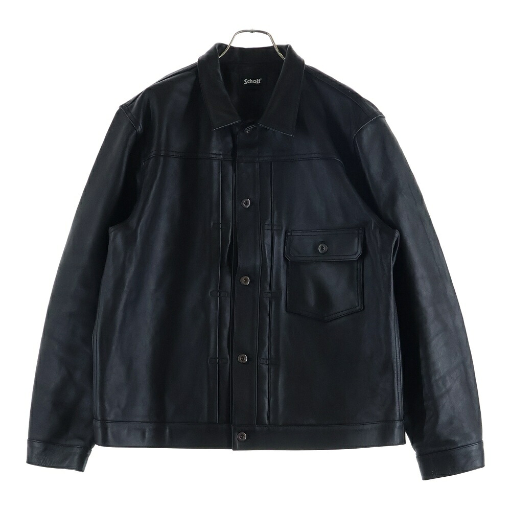 SCHOTT(打つこと) 大きさ:XL SHEEP LEATHER 1st TRACKER JACKET シープレザー トラッカージャケット 黒いこと 782-3950128【中古】【座標軸B】【色合い黒いこと】【オンライン制限事項商いもの】