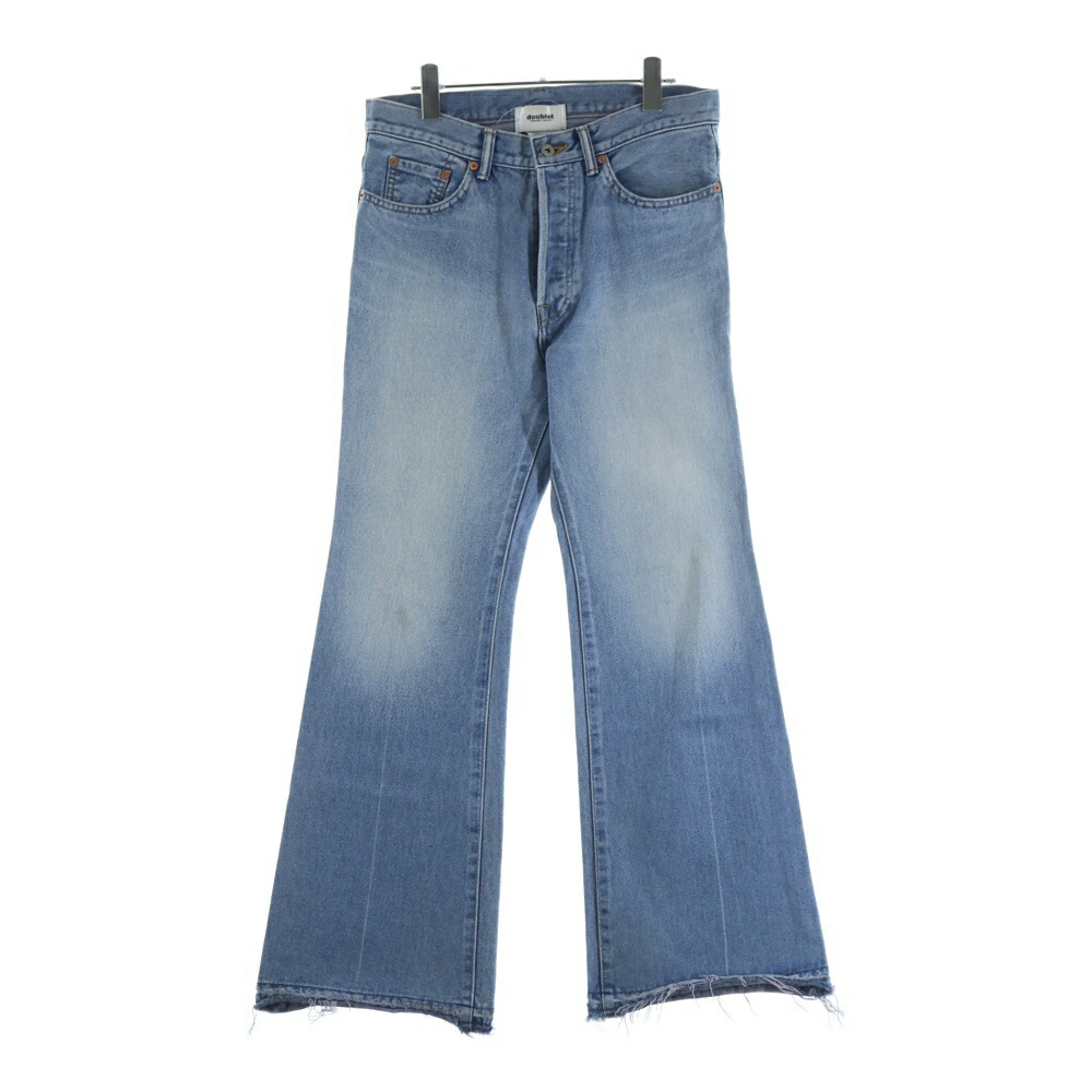 doublet(ダブレット) サイズ:M 22SS RECYCLE DENIM FLARE PANTS リサイクル デニム フレアパンツ インディゴ 22SS70PT181【中古】【程度B】【カラーブルー】【取扱店舗BRING福岡天神店】|ブランド買取・販売 BRING