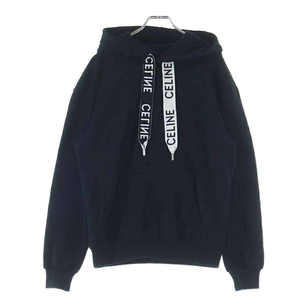 CELINE(セリーヌ) 大きさ:XS 濫りがわしい フーディー コットンフリース プルオーバースウェットパーカー 黒いこと 2Y468670Q.38NO【中古】【度合いB】【色つや黒いこと】【取りまわしバス発着場新宿】