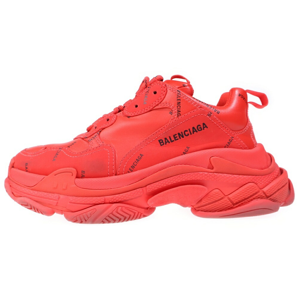 BALENCIAGA(バレンシアガ) 大きさ:41 TRIPLE S TRAINERS トリプルエス トレイナーズ ローカットスニーカー 赤いこと 536737【中古】【度合いB】【色つや赤いこと】【取りまわしバス発着場BRING WASTE_NOT】