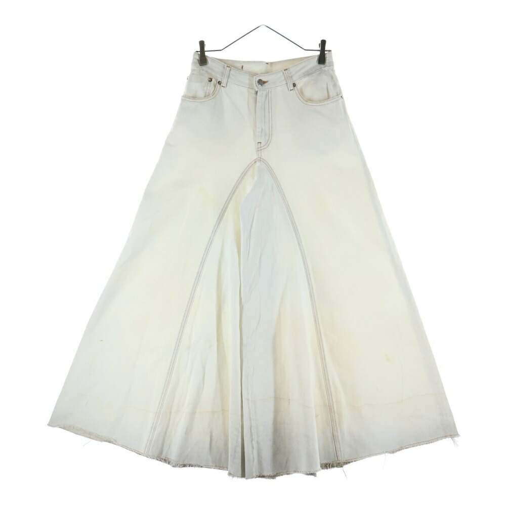 MM6 Maison Margiela(エムエムシックスメゾンマルジェラ) 大きさ:38 17SS WIDE DENIM ワイドレッグ ブリーチデニムパンツ S52天使の都市0045 白いこと【中古】【座標軸B】【色合い白いこと】【取りまわしバス発着場渋谷】