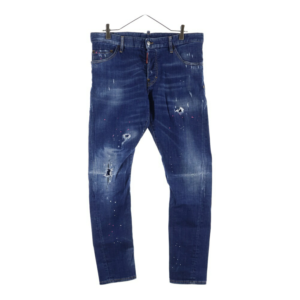 DSQUARED2(ディースクエアード) 大きさ:50 SEXY TWIST JEAN 色っぽい捻じれ デニム 不都合製作 スキニーパンツ ジーンズズボン下 インディゴ S74LB0541【中古】【座標軸B】【色つや青み】【オンライン押さえる商いもの】