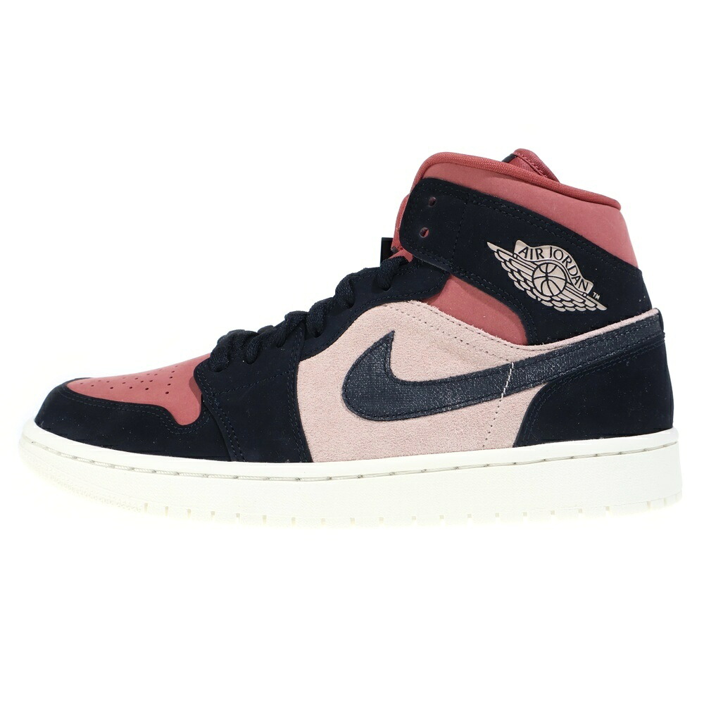 NIKE(ナイキ) 大きさ:28.0珊 WMNS AIR JORDAN 1 MID エアジョーダン ミッドカットスニーカー 黒いこと/さくら色 US11/28珊 BQ6472-202【新古品/中古】【度合いS】【色つや黒いこと】【オンライン押さえる商いもの】