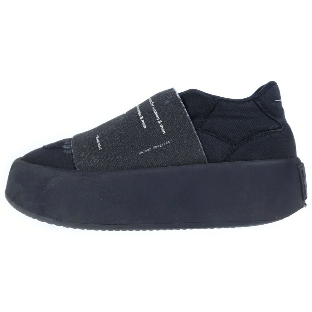 MM6 Maison Margiela(エムエムシックスメゾンマルジェラ) 大いさ:35 プラットフォームソール イタリア製 厚底 ローカットスニーカー レディース 黒いこと S59WS0151【中古】【座標軸B】【色合い黒いこと】【オンライン制限事項商いもの】