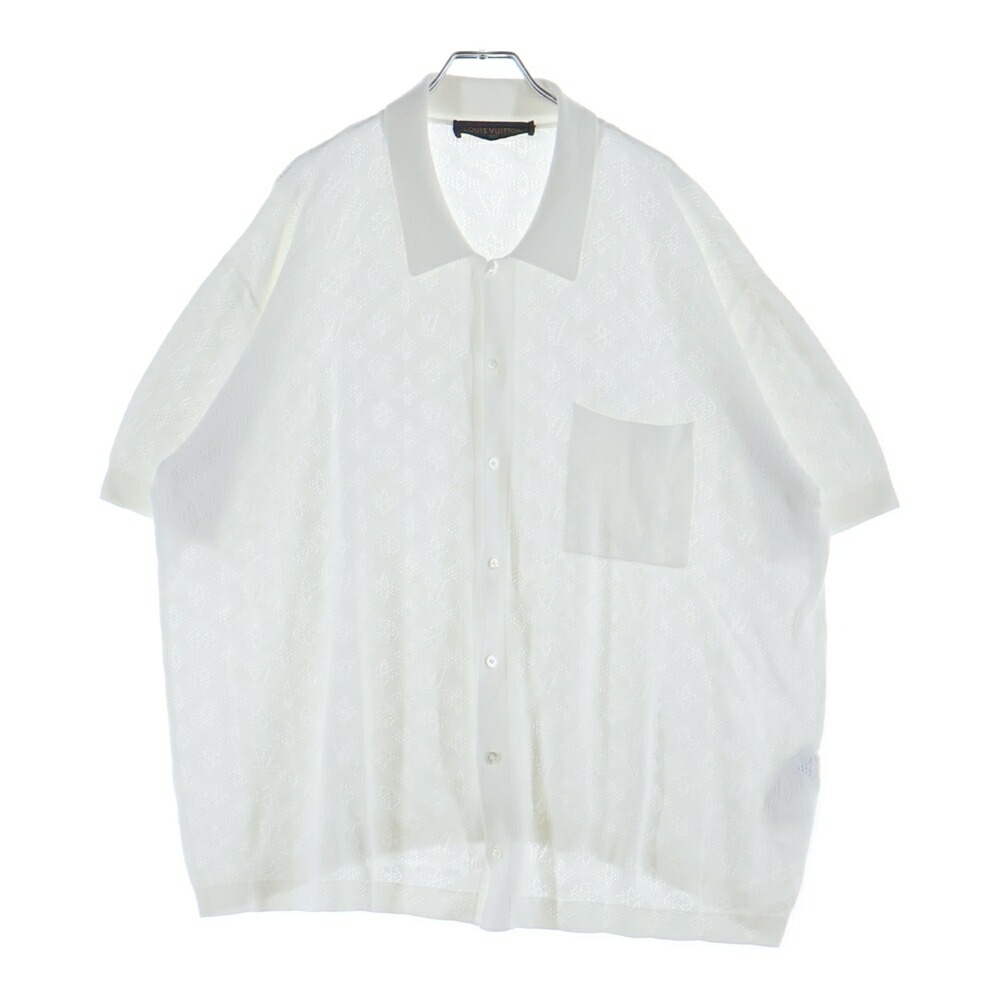 LOUIS VUITTON(ルイヴィトン) サイズ:XL 25AW モノグラム ポインテール ショートスリーブ コットン 半袖シャツ ホワイト RM252MQ Y34 HRN44W【中古】【程度A】【カラーホワイト】【取扱店舗BRING：RED新宿東口店】｜ブランド買取・販売　BRING