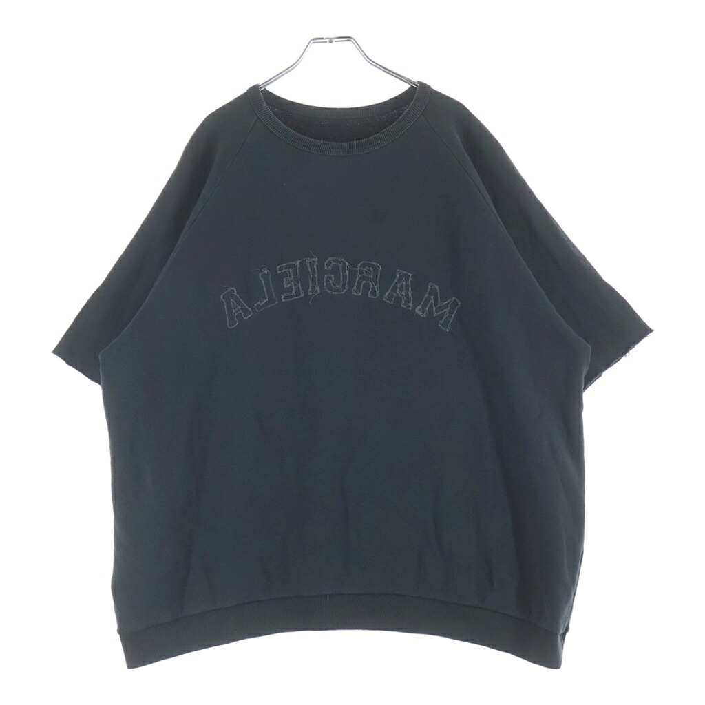 Maison Margiela(メゾンマルジェラ) 大きさ:1 25SS ロゴタイプ刺しゅう 捩りカットオフ 汗水 リヴァーシブル 半袖調教師 黒いこと【中古】【座標軸B】【色合い黒いこと】【取りまわしバス発着場BRING廟堂店】