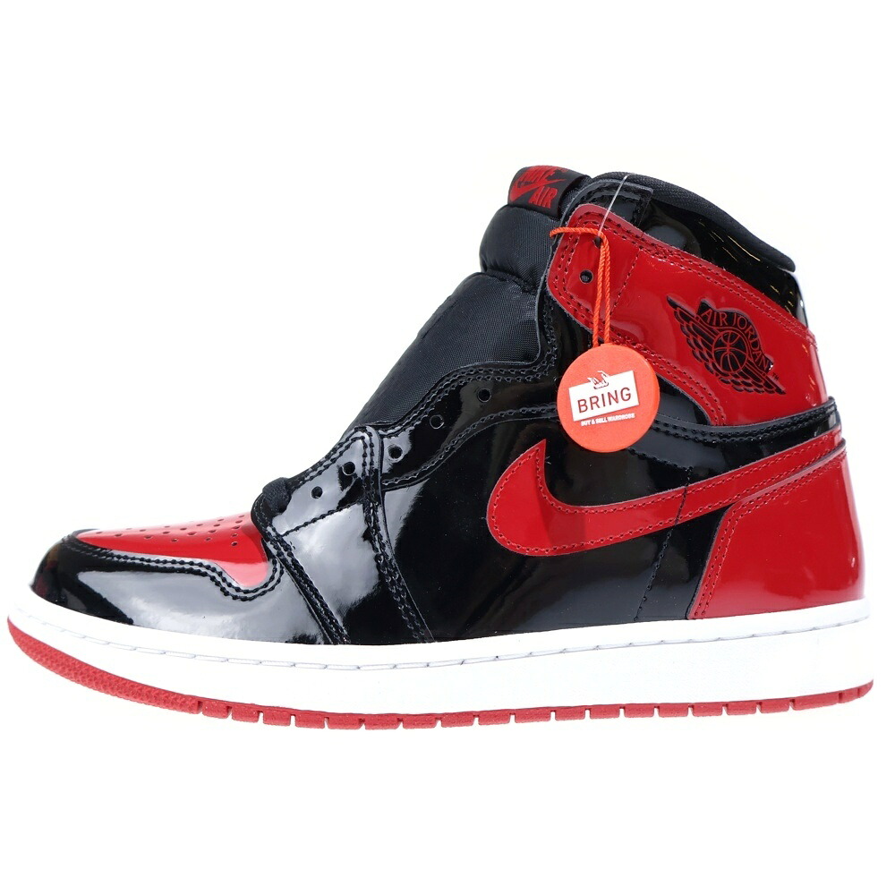 NIKE(ナイキ) 大いさ:26.5糎 AIR JORDAN 1 RETRO HIGH OG PATENT BRED エアジョーダン 1 レトロ パテントブレッド ハイカットスニーカー 黒いこと/赤いこと US8.5/26.5糎 555088-063【新古品/中古】【座標軸S】【色合い赤いこと】【取りまわしバス発着場BRING KICKS】