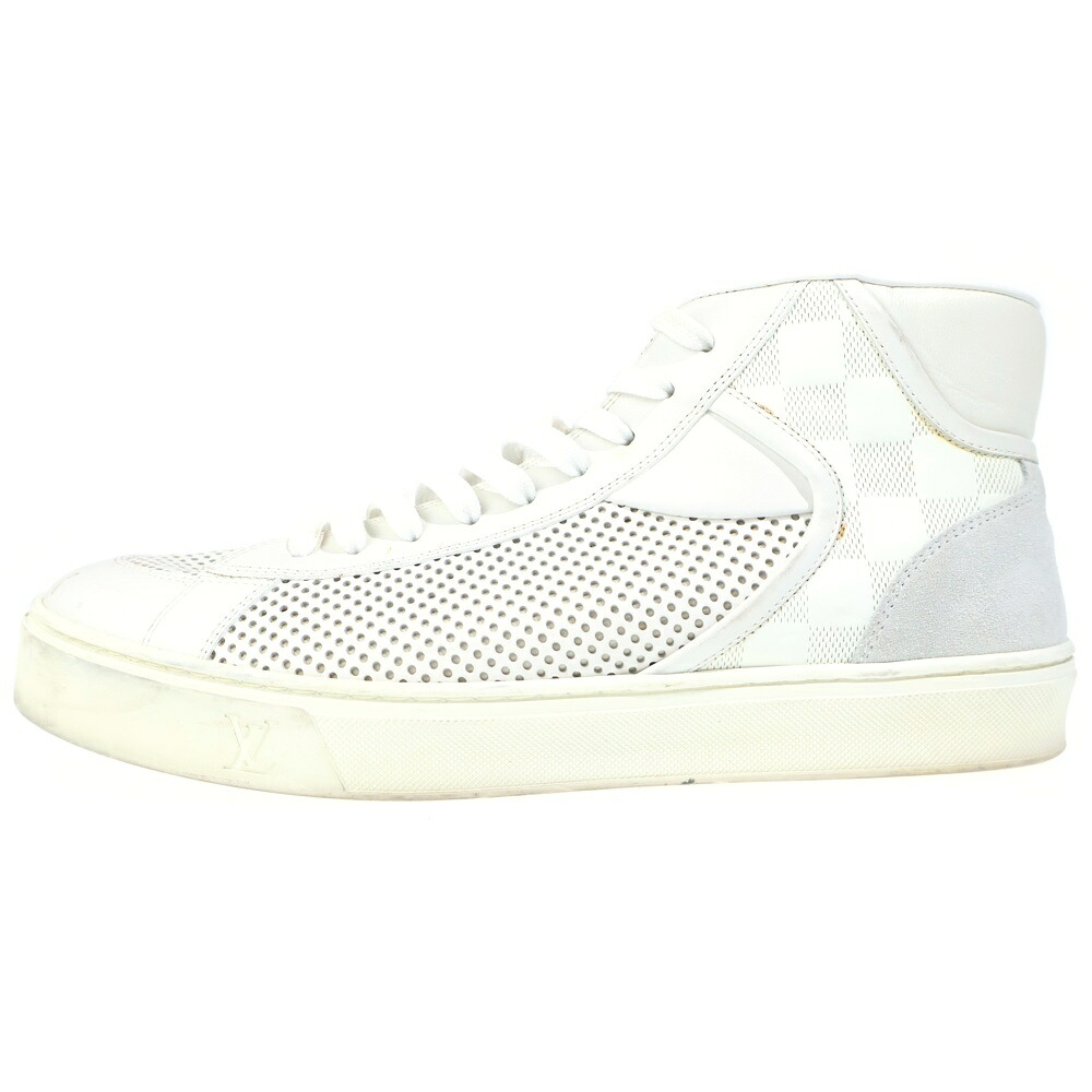LOUIS VUITTON(ルイヴィトン) 大きさ:7 ダミエ メッシュ ハイカットスニーカー 白いこと【中古】【座標軸B】【色合い白いこと】【取りまわしバス発着場BRING京都河原町店】
