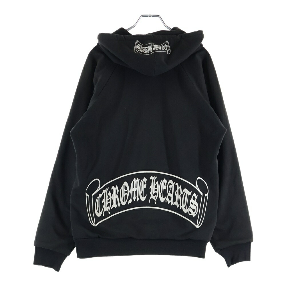 CHROME HEARTS(クロムハーツ) OLD THRML SWTSHRT 固定ディスク ZIP 裏地サーマル バックスクロールプリント ダガージップアップパーカー 黒いこと【中古】【座標軸B】【色合い黒いこと】【取りまわしバス発着場OneStyle新宿店】