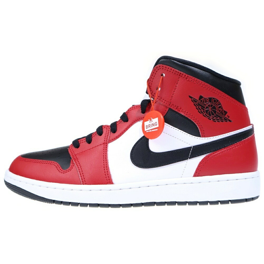 NIKE(ナイキ) 大きさ:30.0珊 AIR JORDAN 1 MID CHICAGO BLACK TOE エアジョーダン1 風の強い町 ブラックトゥ つま黒 ミッドカットスニーカー 黒いこと/白いこと/赤いこと US12/30珊 554724-069【新古品/中古】【度合いS】【色つや黒いこと】【取りまわしバス発着場BRING KICKS】