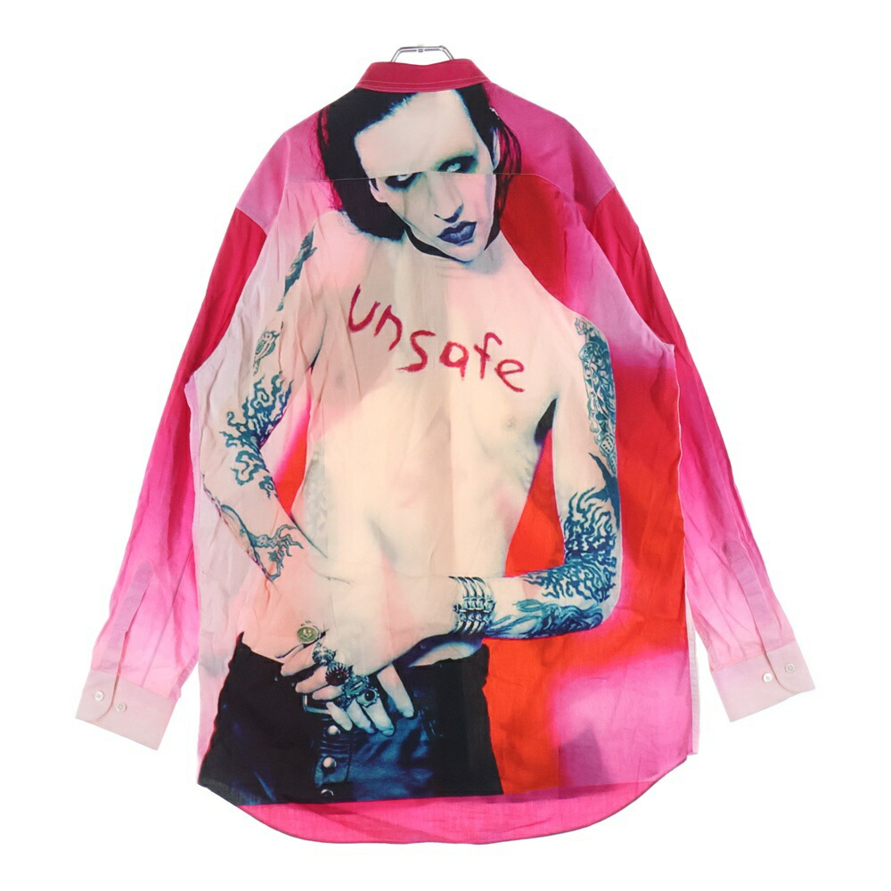 VETEMENTS(ヴェトモン) 大いさ:S 18AW MARILYN MANSON マリリン マンソン 綿織物 長袖プルオーバー サクラ色 UAH19SH301【中古】【度合いB】【色合いサクラ色】【取りまわしバス発着場BRING渋谷ANNEX店】 メンズファッション-カジュアルシャツ