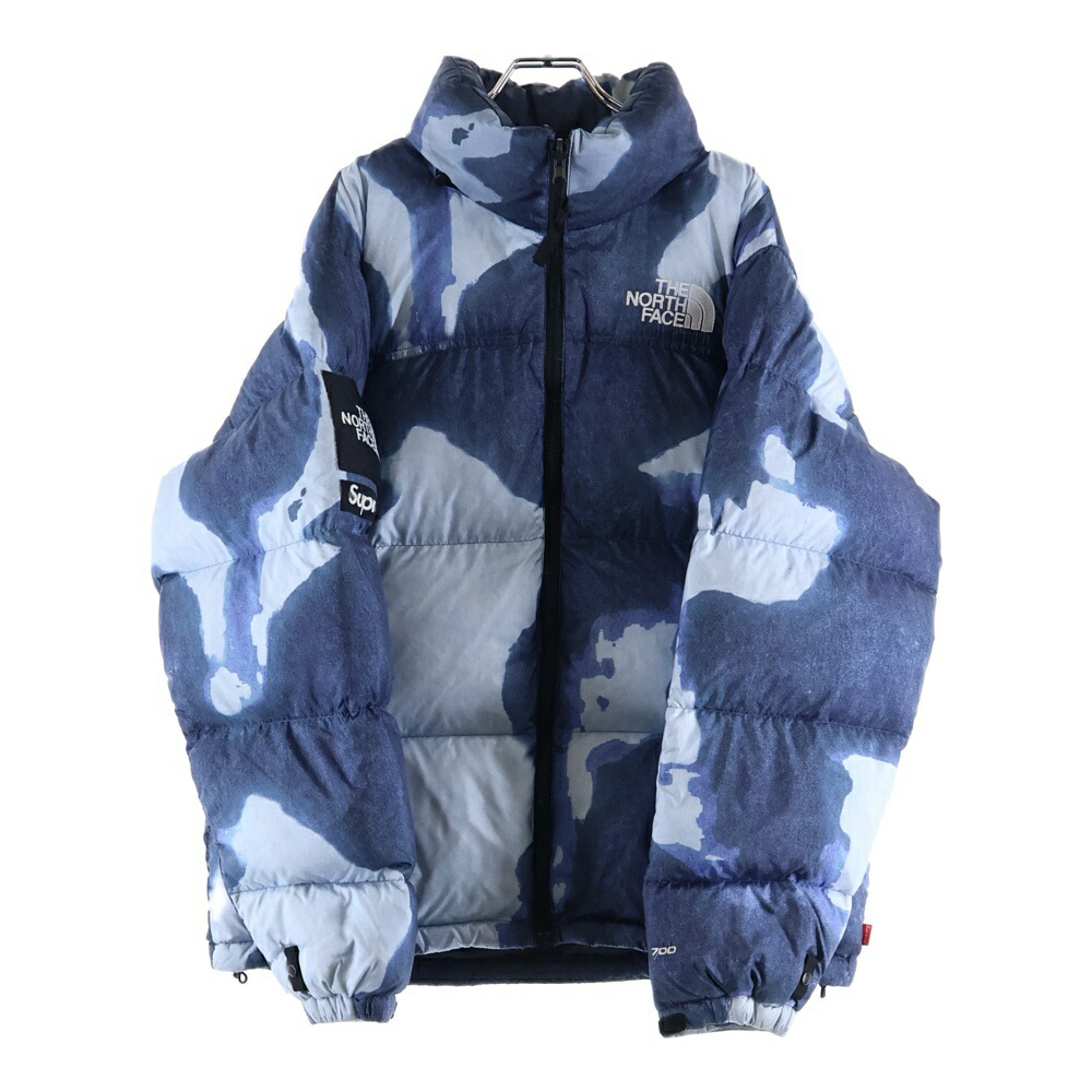 SUPREME(シュプリーム) サイズ:M ×THE NORTH FACE Bleached Denim Print Nuptse Jacket ノースフェイス ブリーチド デニム プリント ヌプシ ダウン ジャケット ブルー ND52100I【中古】【程度A】【カラーブルー】【オンライン限定商品】
