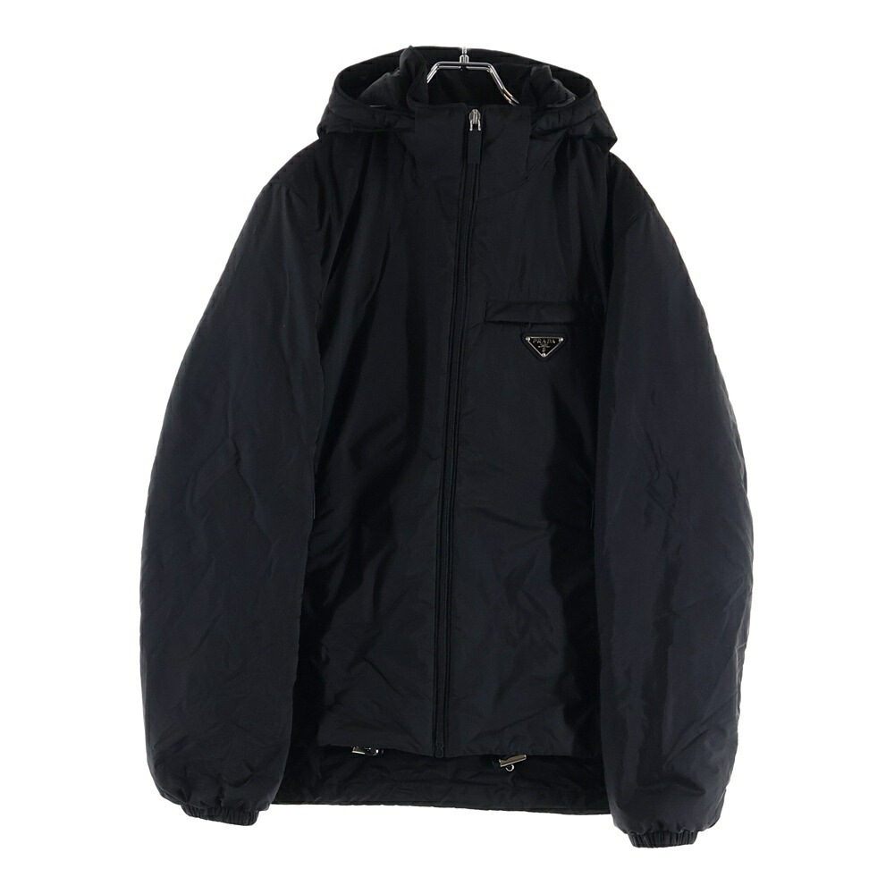 PRADA(プラダ) サイズ:44 RE-NYLON リナイロン トライアングルロゴプレート パファー ダウンジャケット ブラック SGN955【中古】【程度B】【カラーブラック】【オンライン限定商品】|ブランド買取・販売 BRING